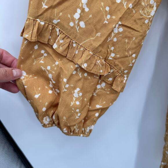 ANTHROPOLOGIE Dolan Mustard Yellow Surplice Ruffle Hem Dress // XS - Picture 5 of 9